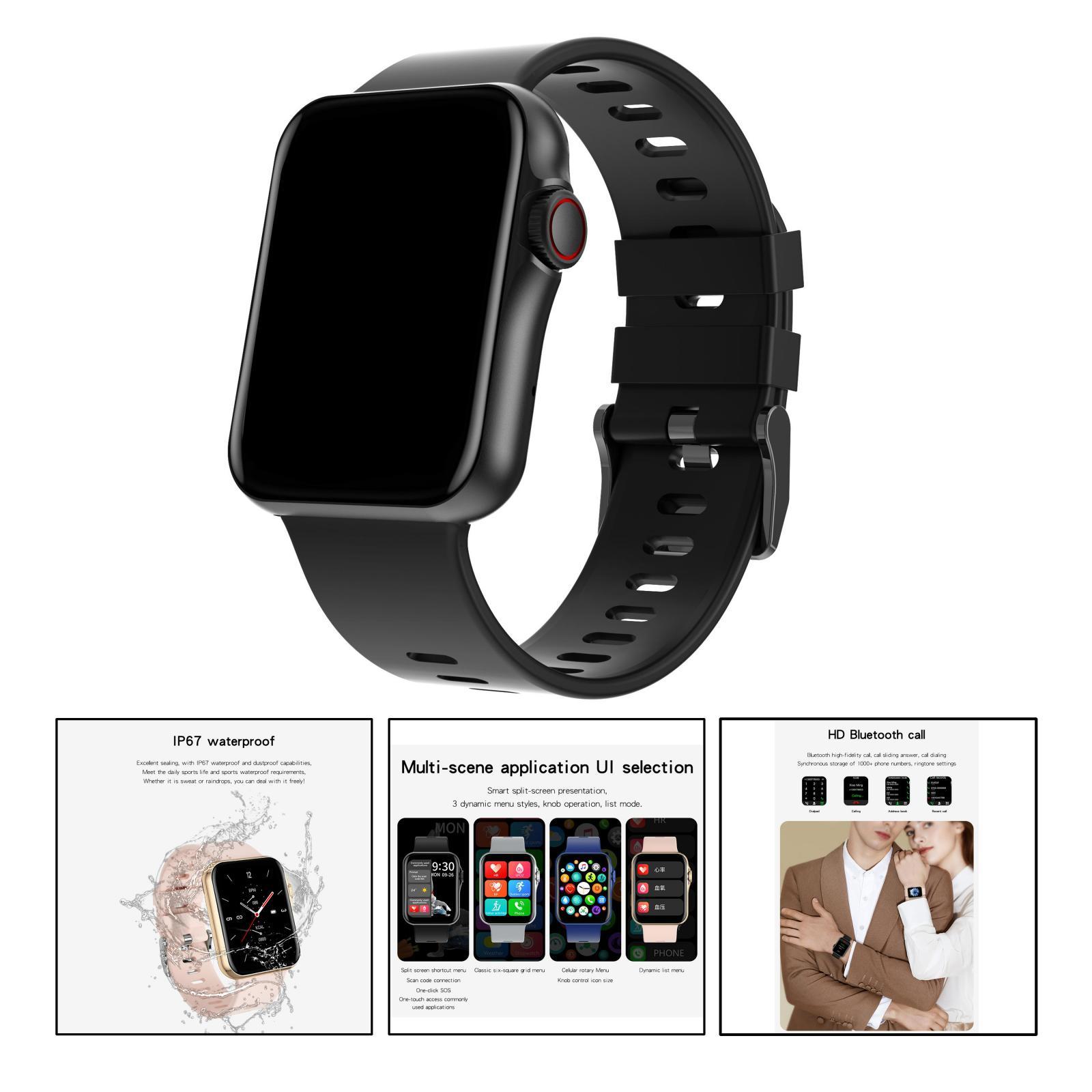 Smart Watch, D06 Fitness Tracker 1.6 inch Full Touch Screen Blood Oxygen Monitor Sleep Step Tracking, IP67 Waterproof Smartwatch