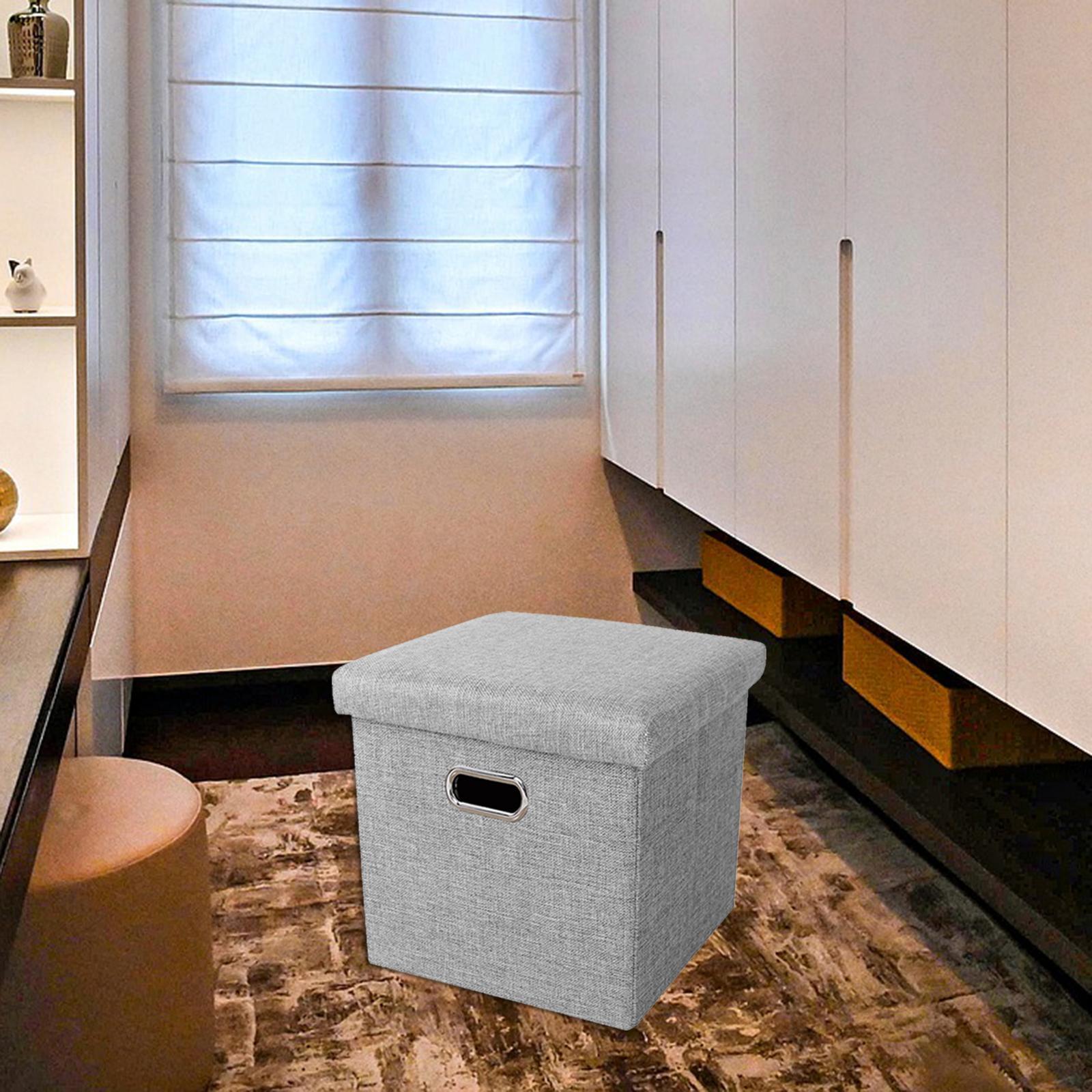 Folding Storage Ottoman Bench  Seat Footrest Storage Box for Bedroom