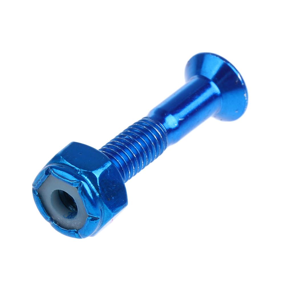 2x8pcs Replacement Skateboard Truck Hardware Set Longboard Screws Bolts Blue