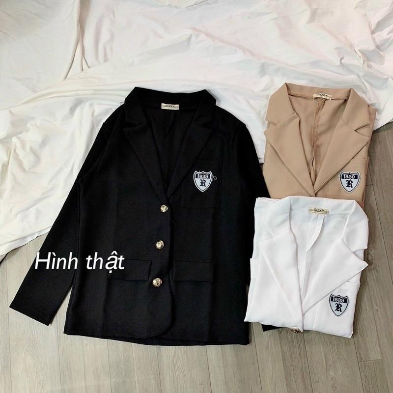 Áo khoác vest dài thêu logo chất tuyết mưa-C5U