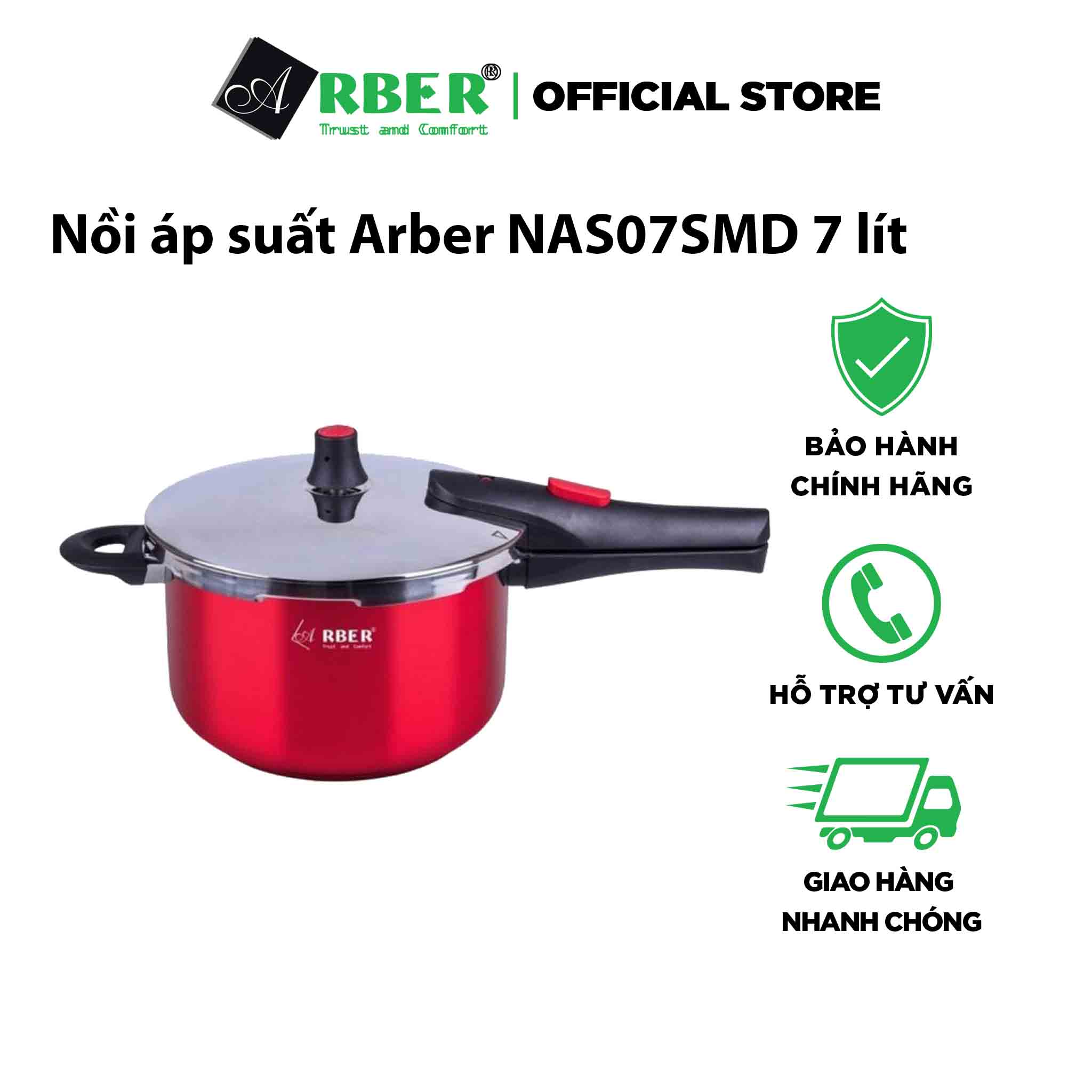 Nồi áp suất Arber NAS07SMD dung tích 7 lít hàng Đức bảo hành chính hãng.