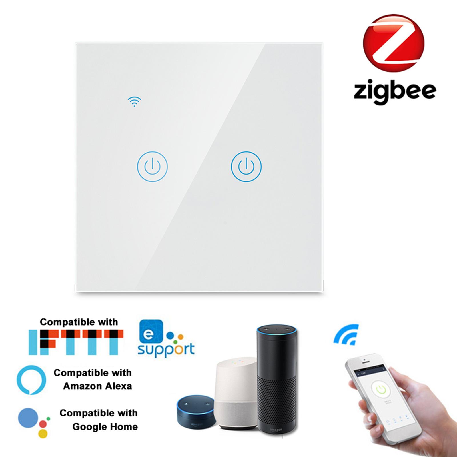 Zigbee Smart Light Switch eWelink APP Remote Control EU Wall Touch Switch Compatible with Alexa Google Home for Voice Control