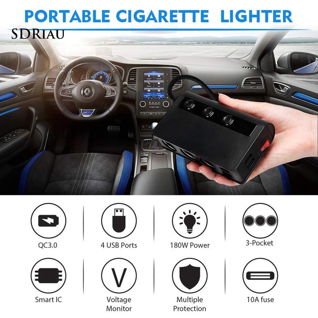 *QCDZ* Portable Universal 4 USB Ports QC3.0 Stable Charging Car Quick Charger Adapter