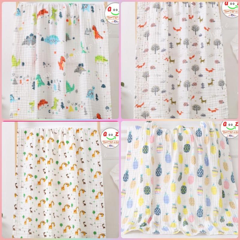 Khăn Tắm Xô Nhăn 6 Lớp Dày Dặn Siêu Thấm Hút Cho Bé - Khăn Tắm Cho Bé Hàng Nhập Cao Cấp Có Thể Dùng Làm Chăn Đắp