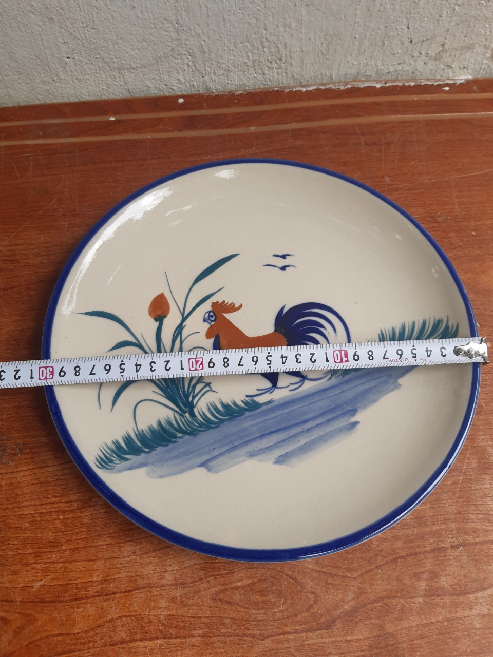 Đĩa con gà vẽ tay loại lớn 30 cm