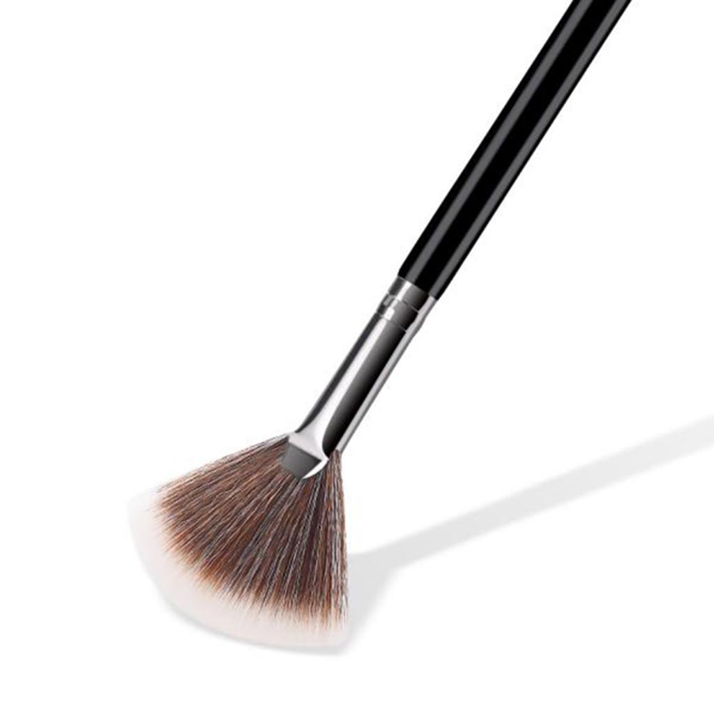Professional Small Face Powder Foundation Blush Fan Brush Make Up Tool Black