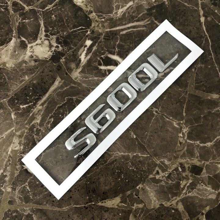 Decal tem hợp kim inox chữ S600L dán đuôi xe ô tô Mercedes