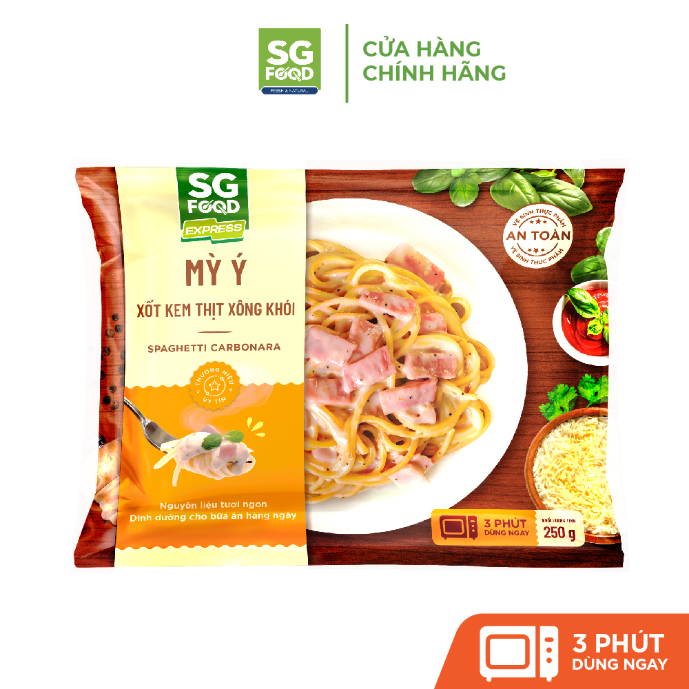 Mỳ Ý Xốt Kem Thịt Xông Khói SG Food 250G