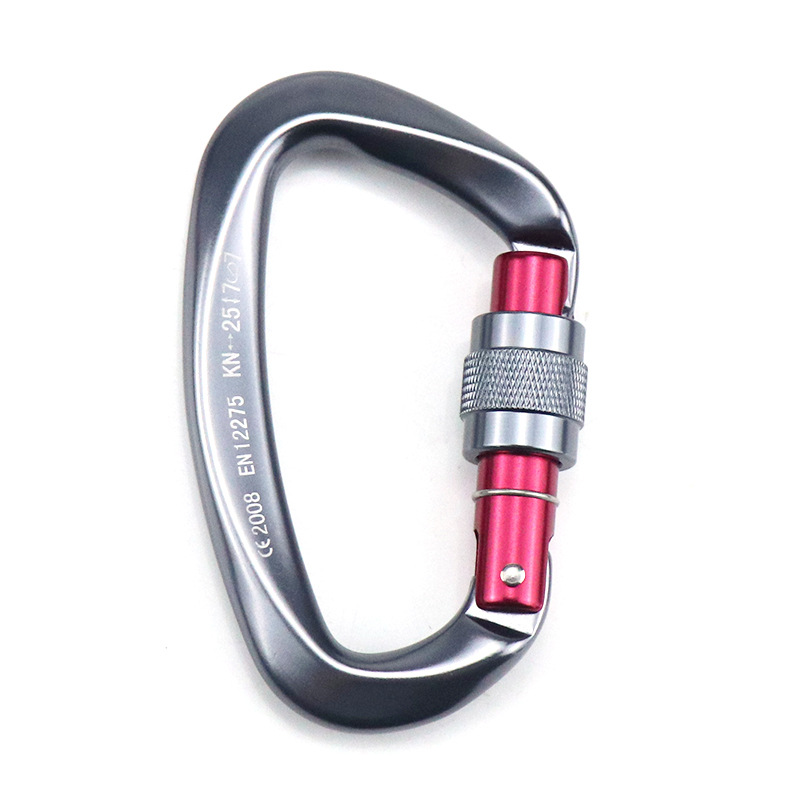 Móc Khóa Carabiner Cổng Khóa Vít Chịu Lực 25KN Dùng Để Treo Võng Leo Núi Cắm Trại Đi Bộ Đường Dài Du Lịch