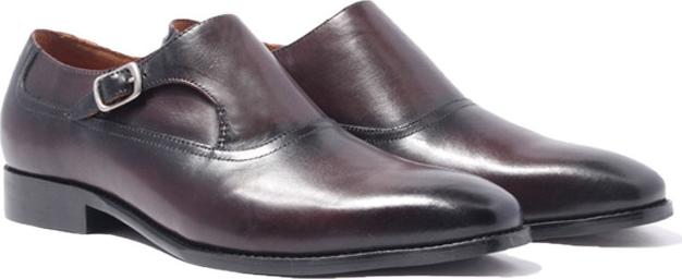 Giày Tây Nam Công Sở Khoá Cài Banuli  Da Bê Italian Single Monk Strap H1MS1 (Da Veg Itali Mềm Dẻo, Đế Siêu nhẹ, Bảo Hành Trọn Đời)