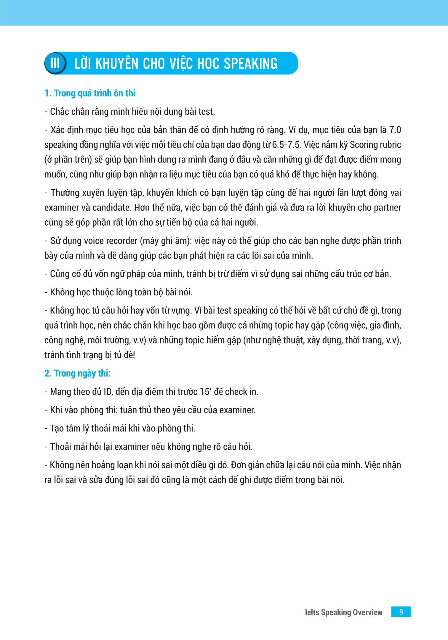 Sách IELTS Key Speaking - Công Thức Học Nhanh IELTS - Speaking Part 1, 2, 3