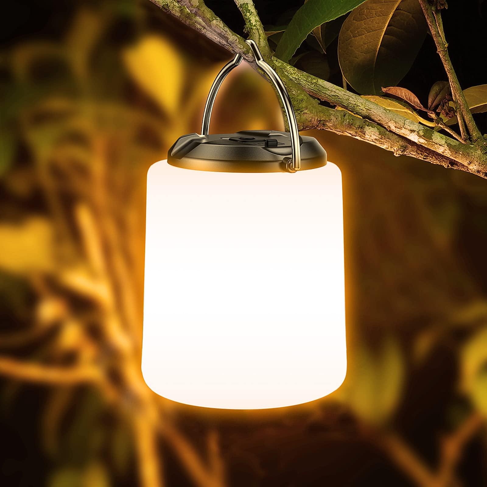 Đèn g cắm trại có thể sạc lại, đèn LED có thể sạc lại trắng 3000k, độ sáng có thể điều chỉnh 3 chế độ
