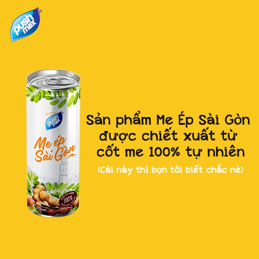 Lốc 6 Lon Nước Trái Cây Me Ép Sài Gòn Pushmax
