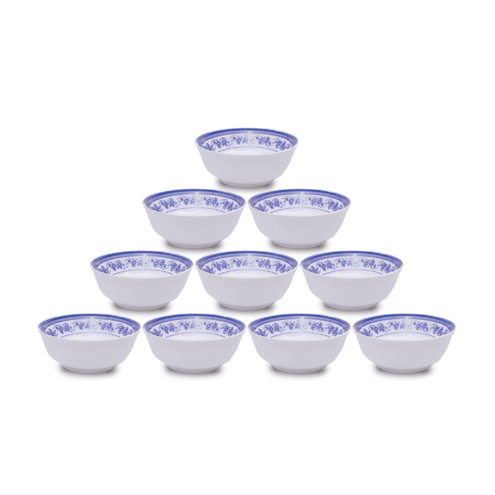 Bộ 10 Chén (Bát) chấm tròn An Toàn Sức Khỏe Nhựa Xanh Melamine CCT9x4