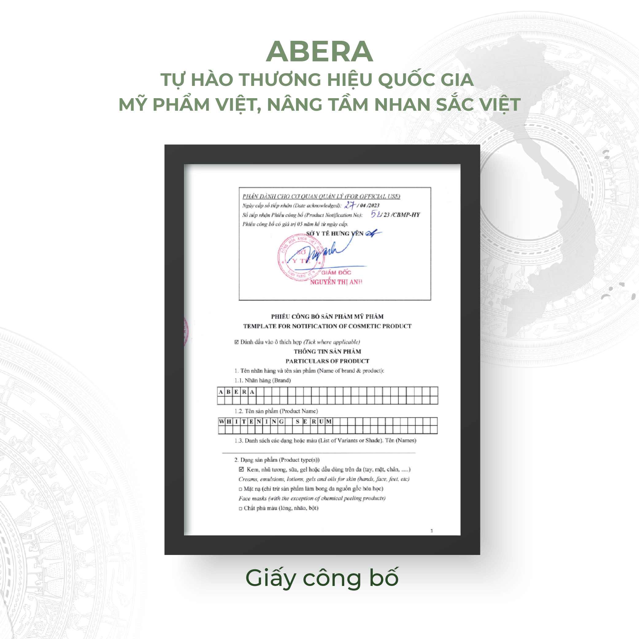 Serum Trắng Da Abera Dưỡng Cho Da Trắng Sáng, Mịn Màng, Ngăn Ngừa Kích Ứng
