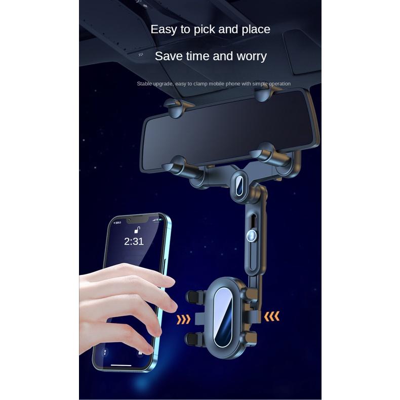 360° Giá Đỡ Điện Thoại Gắn Kính Chiếu Hậu Xe Hơi Thiết Kế Xoay Được Tiện Dụng