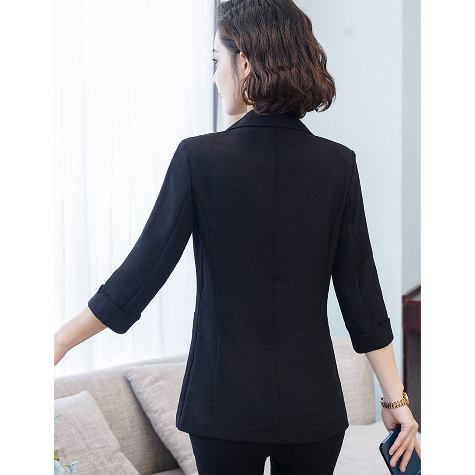 Áo vest blazer nữ Linen demi tay lỡ trẻ trung, thời trang hè thu 2021