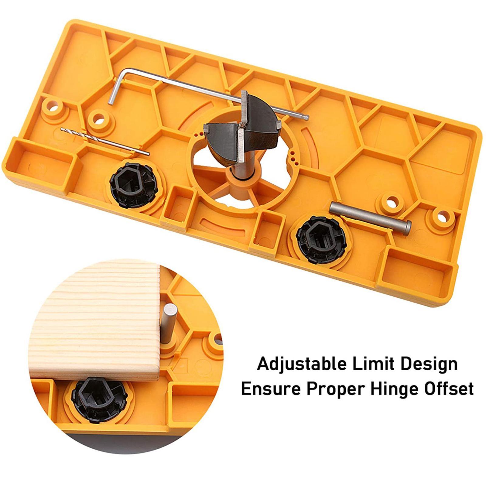 35mm Hinge Drilling Jig Guide Locator Drilling Tool for Woodworking Door Cabinet