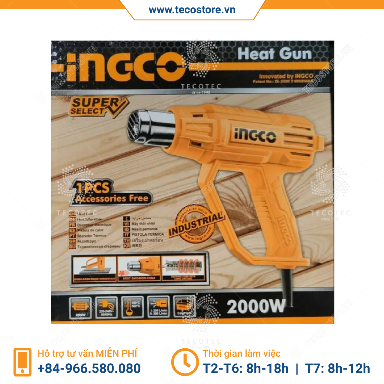 Máy thổi hơi nóng INGCO HG200038