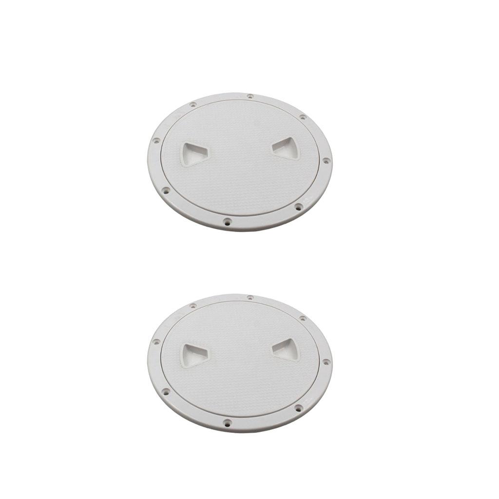 2x ABS Boating 6 inch Deck Plate Non Slip White