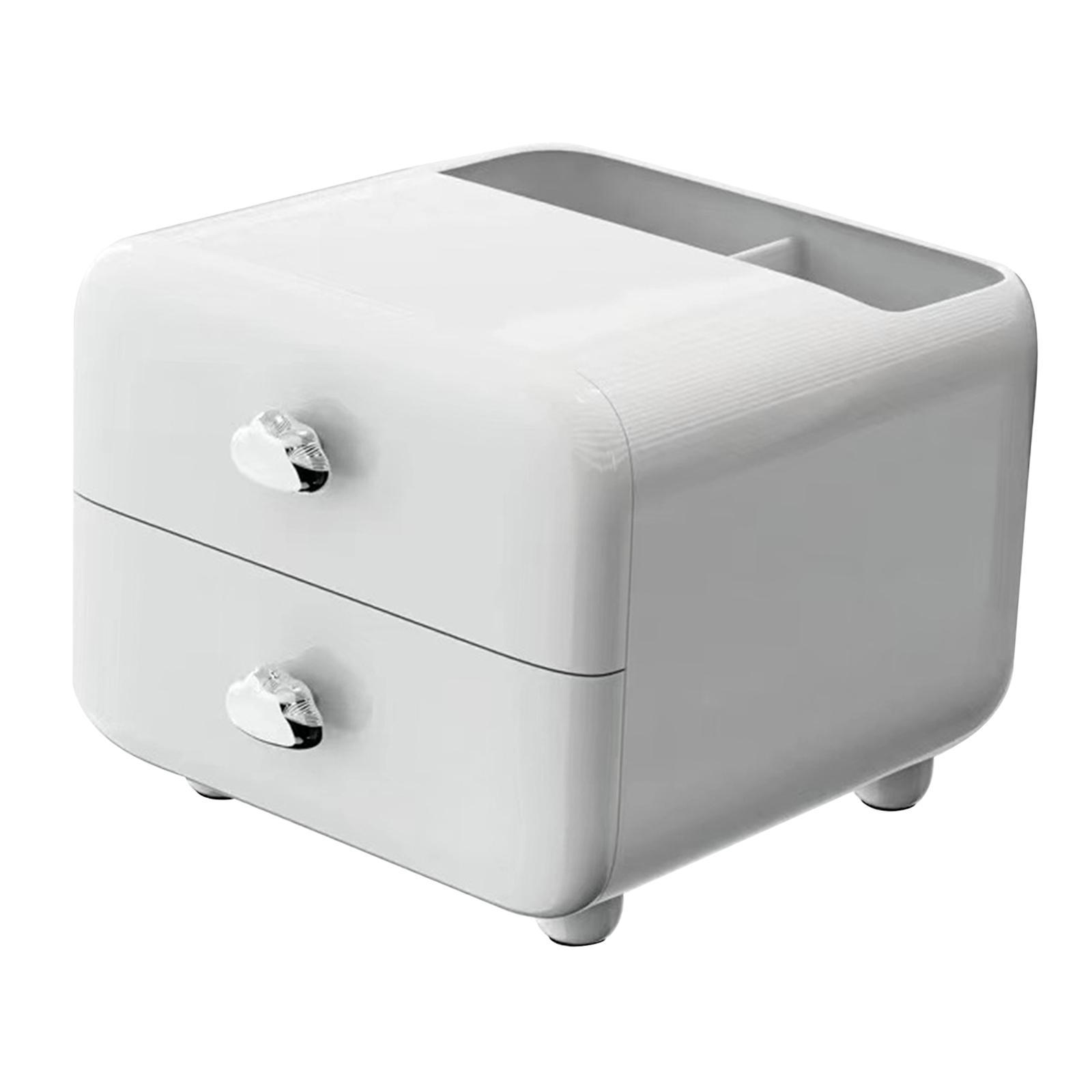 Pen Holder with 2 Drawer Desk Stationery Box for Desktop Office Supplies