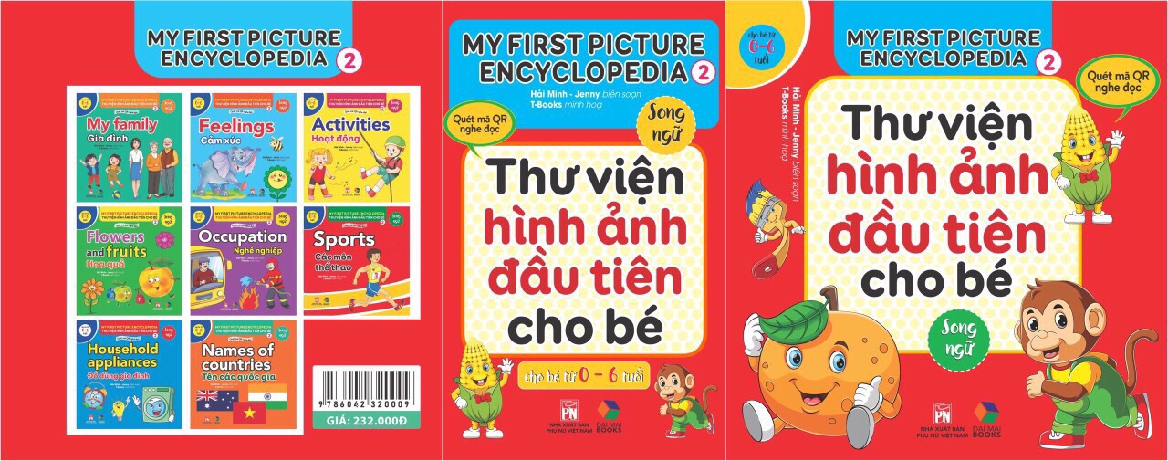 Combo hộp 8 cuốn ,Thư viện hình ảnh đầu tiên cho bé tập 2 + mã QR nghe đọc