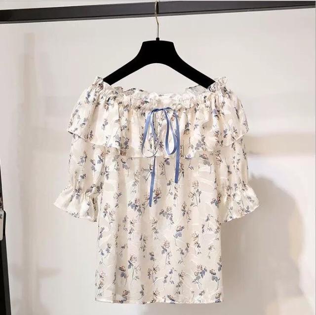 Set áo voan hoa mix quần short nữ tính