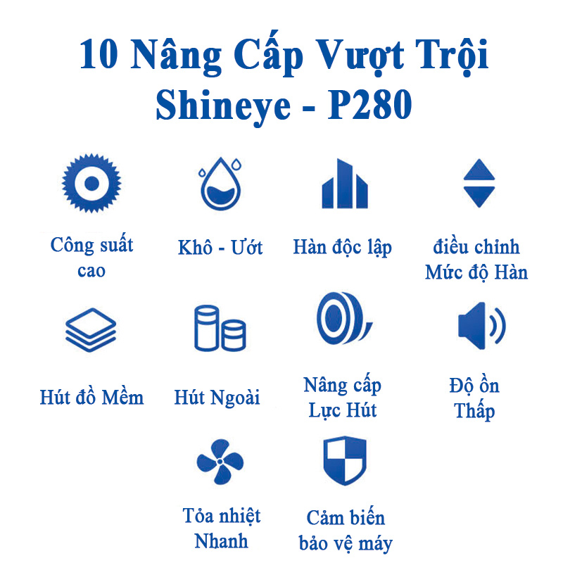 Máy Hút Chân Không Không Kén Túi Shineye P280A Hút Khô, Hút Ướt, Hàn Độc Lập Hàng Chính Hãng