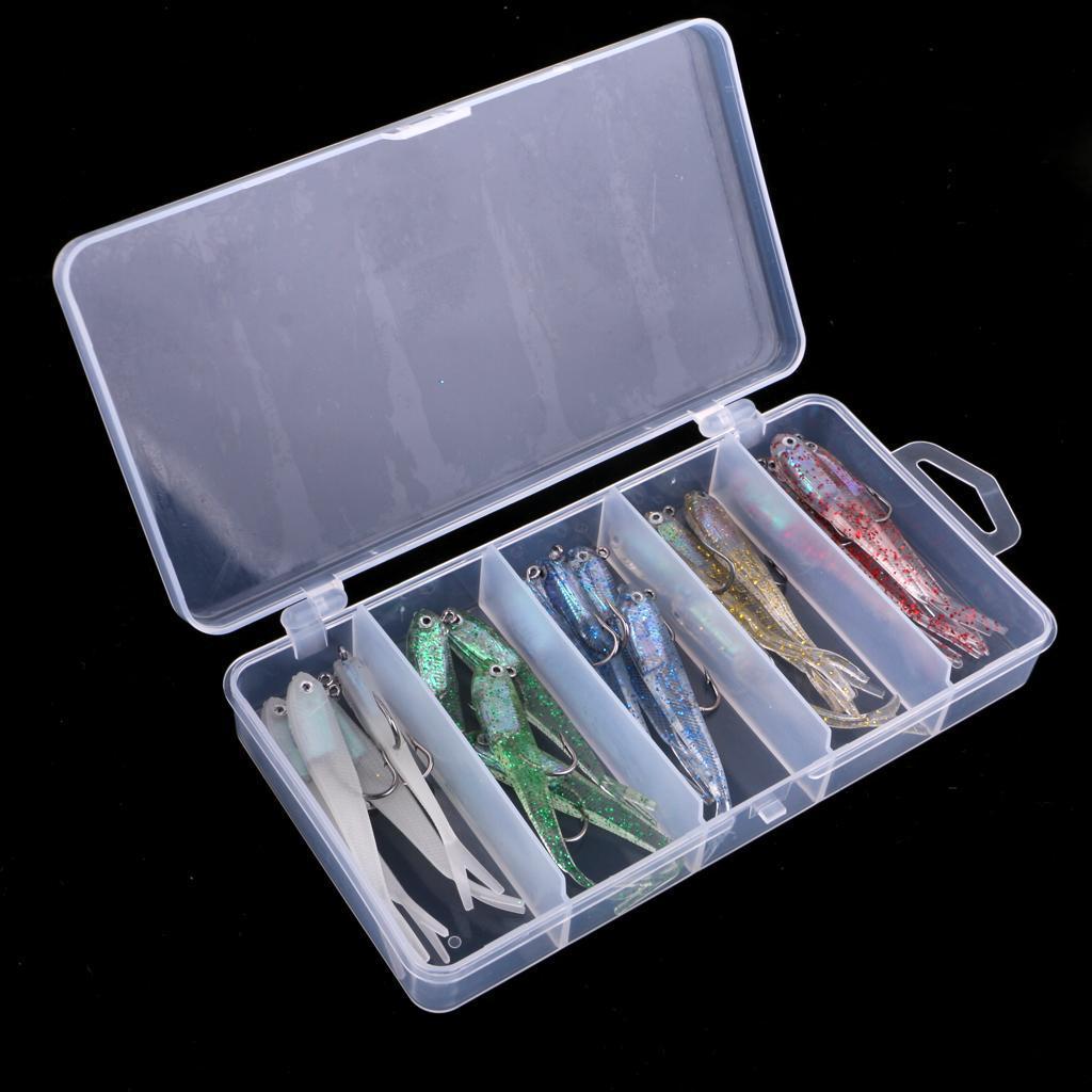 20pcs Jig Head Shad Swimbait Paddle Tail Worm Fishing Lures Soft Fish Baits