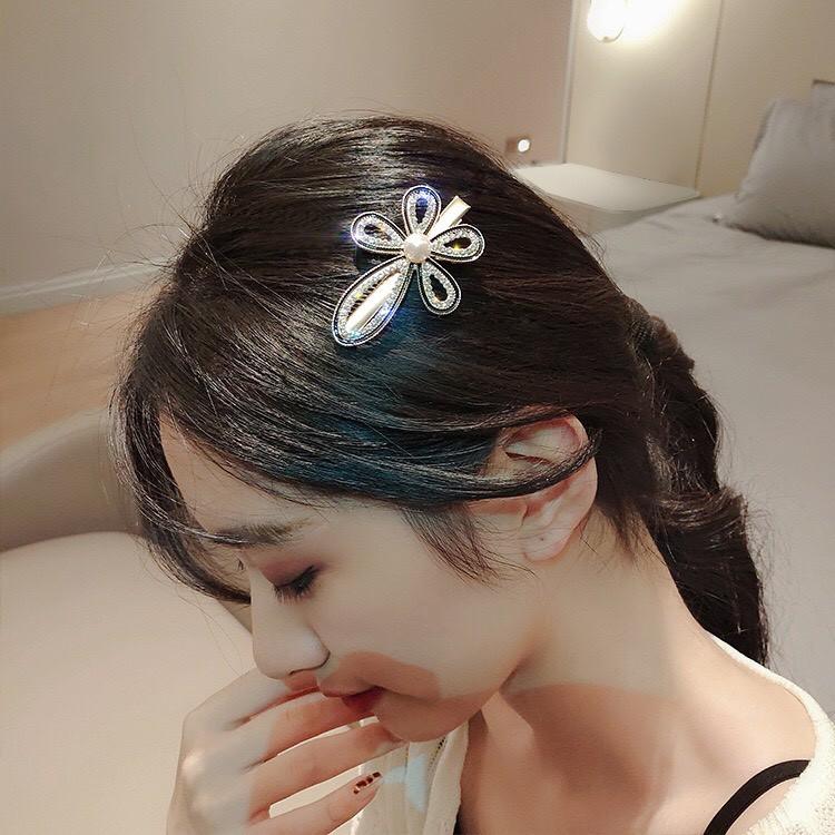 Kẹp mái đính đá và ngọc trai giả phong cách dễ thương Hàn Quốc Tatitava
