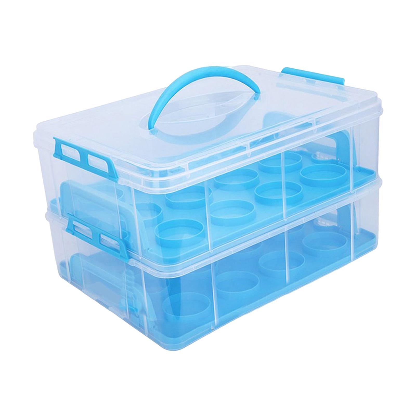 Muffin Stackable Cake Caddy with Handle and Lid Cupcake Carrier Storage for Desserts