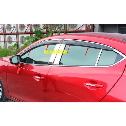 Bộ vè che mưa Mazda 3 2014-2019 chỉ mạ Crom cao cấp