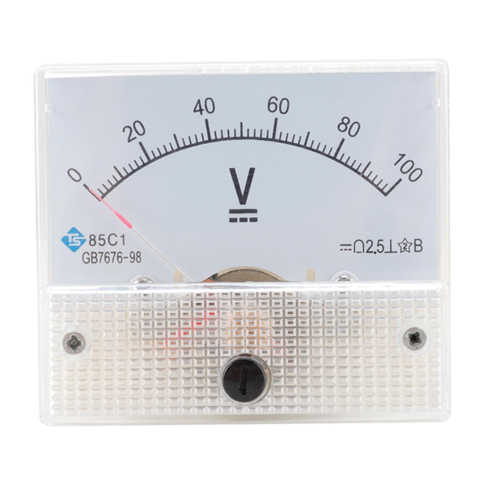2x Voltage Analogue Voltmeter, Professional Durable 2.5 Accuracy Voltage Analog Voltmeter Panel Voltmeter DC - DC 0-100V