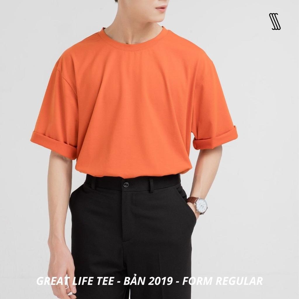 Áo thun cotton nam nữ unisex SSSTUTTER phông trơn nhiều màu cổ tròn ngắn tay thấm mồ hôi Great Life Tee