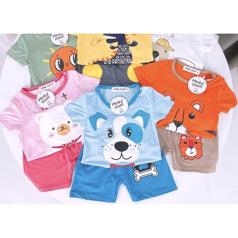 Đồ Bộ Bé Trai, Bé Gái Minky Mom Vải Thun Lạnh, Bộ Cộc Tay Cho Bé Mặc Nhà, Bộ Quần Áo Trẻ Em Dễ Thương Mùa Hè