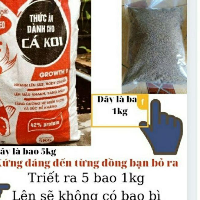 1kg cám koi King feed 42% đạm