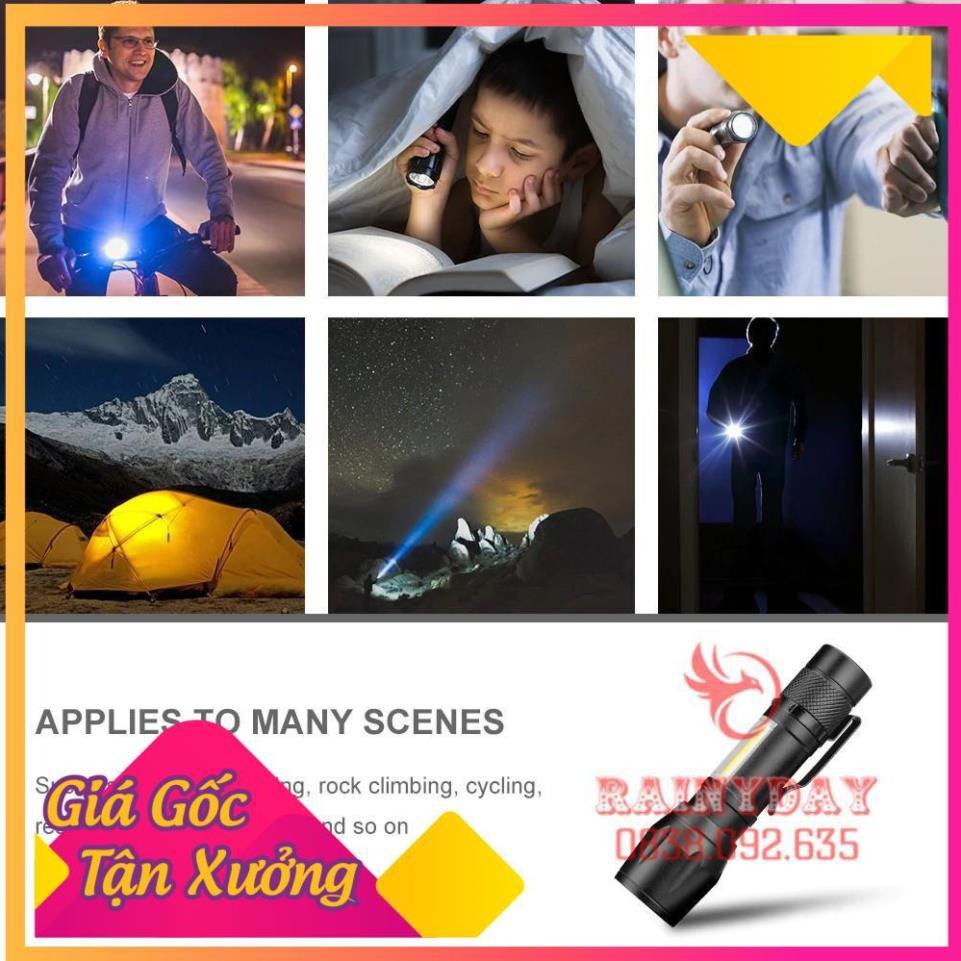 [RẼ XÓC NÓC] Đèn pin siêu sáng mini bin sạc điện usb bóng led xpe cob có zoom chống nước cầm tay chuyên dụng