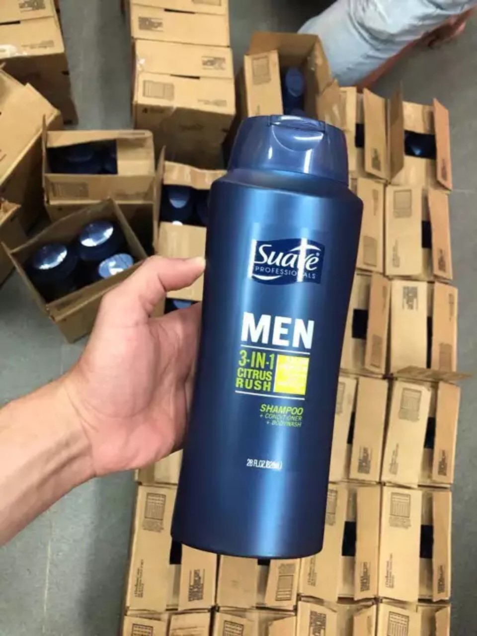 Tắm, gội, xả Suave Men 3 in 1 Shampoo, Conditioner and Body Wash (Mỹ) 828ml