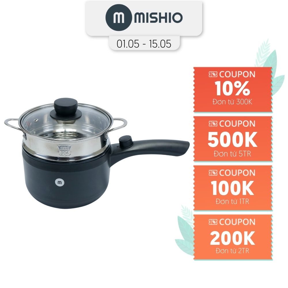 Nồi Nấu Đa Năng Mishio MK321 Dung Tích 1.5L Dành Cho 1-2 Người - Hàng Chính Hãng