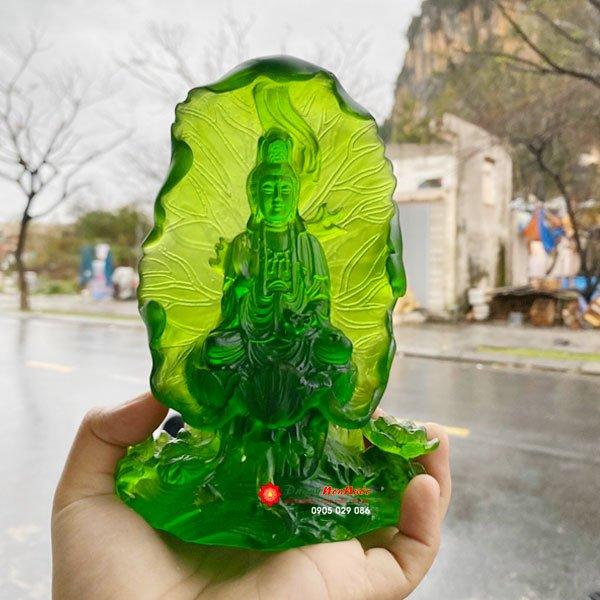 Tượng quan âm lá sen đá lưu ly 0000000799