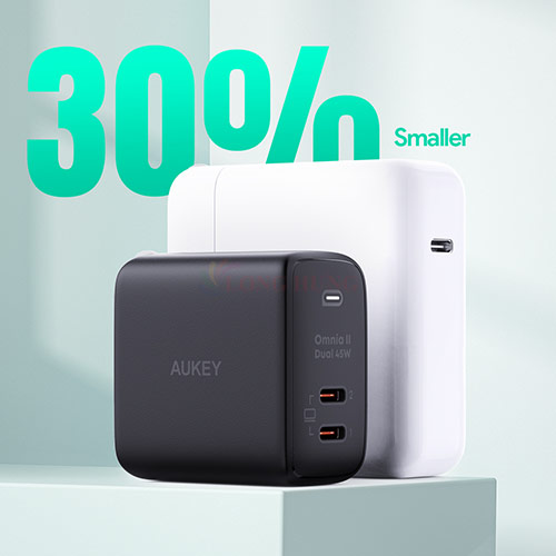 Cốc sạc Aukey Omnia II Duo 45W 2Type-C PA-B4T - Hàng chính hãng