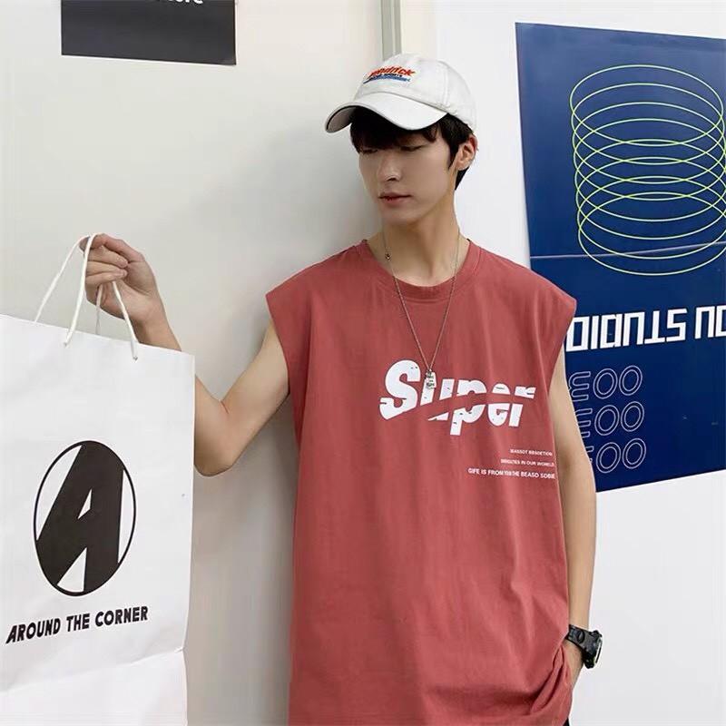 Áo Thun Tanktop Unisex Sát Nách Form Rộng SUPER Dành Cho Nam Nữ Ulzzang