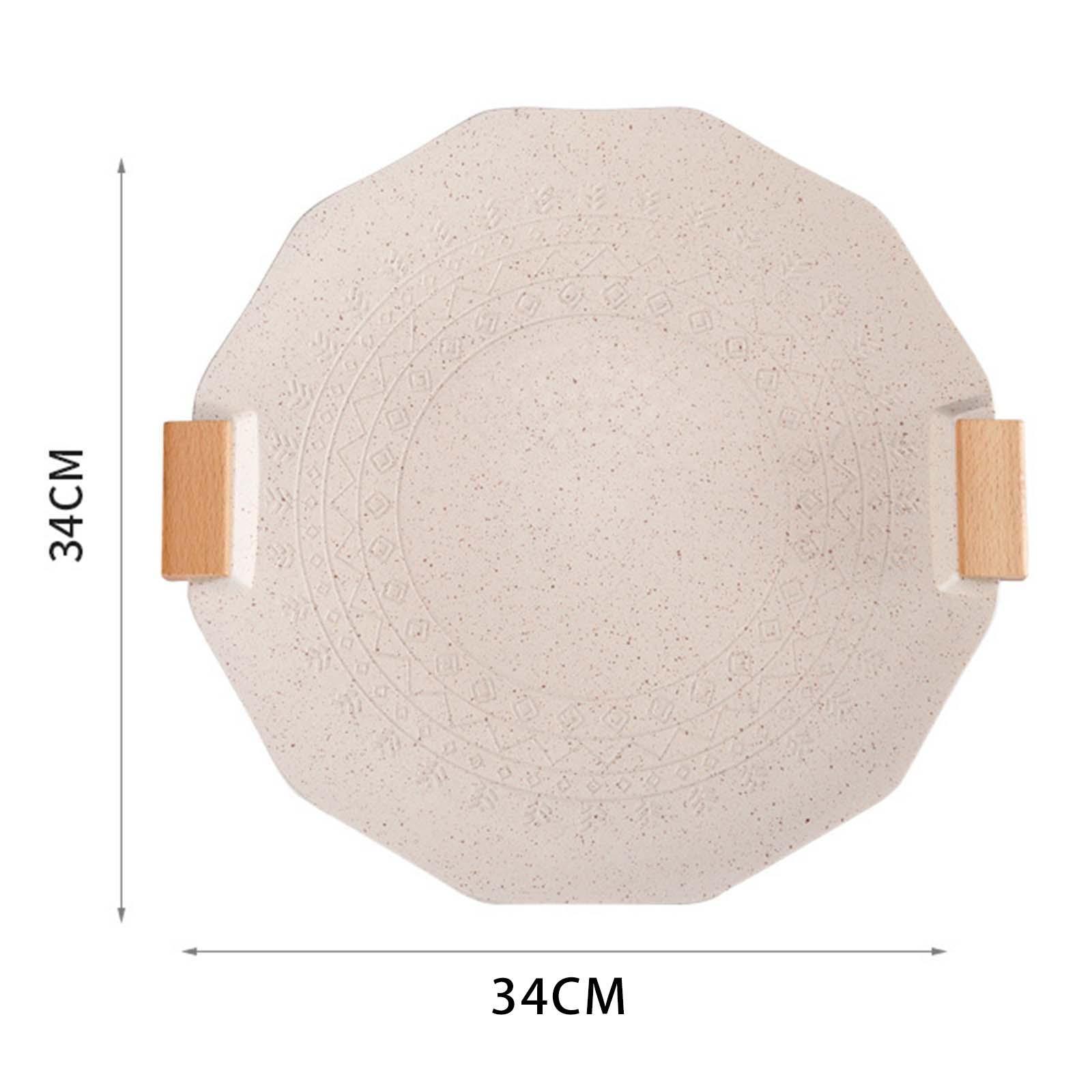 Korean Style Barbecue Grill Pan 34cm Easily Clean Indoor Outdoor Use Round