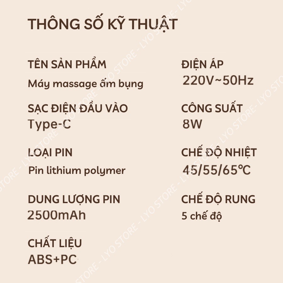 Máy massage làm ấm bụng Mèo Đèn LED, giảm đau bụng đau lưng cho bạn gái đến Kì, Đai đeo chườm nóng kinh nguyệt A16