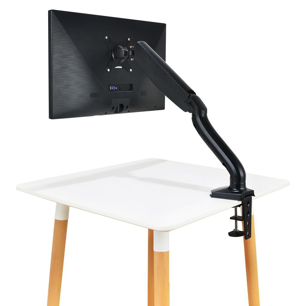 Single LCD Monitor Desk Mount Bracket Holder Fits Screens up to 27" Black