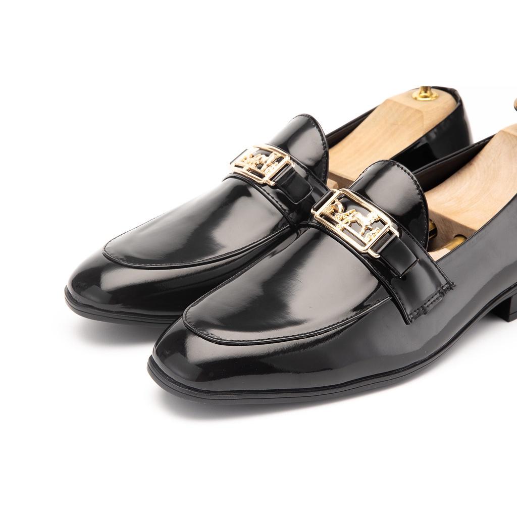Giày Lười Nam Công Sở XOĂN SHOP Da Pu Pu Size 38 Đến 42 Màu Đen - V2