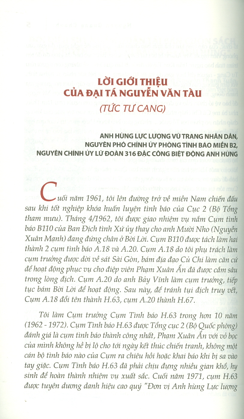 Kể Chuyện Cụm Tình Báo H.63 Anh Hùng - Những Câu Chuyện Tình Báo Thót Tim Không Phải Ai Cũng Biết (Bản in màu)