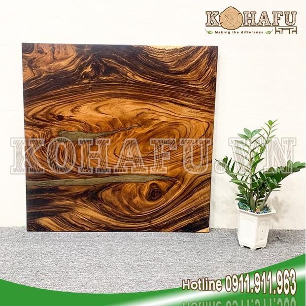 Mặt bàn vuông gỗ me tây nguyên tấm siêu hệ vân