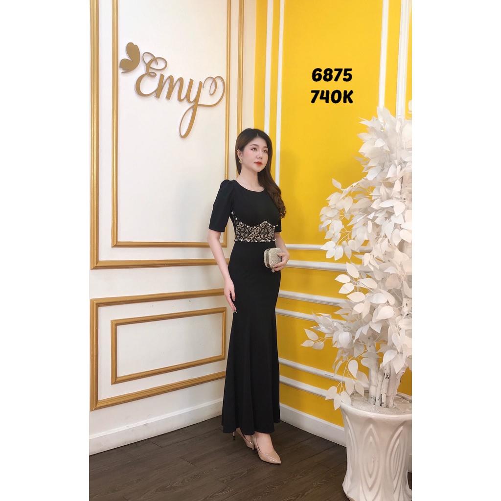 Đầm EMY EM6875 Đuôi Cá Dài Phối Ren
