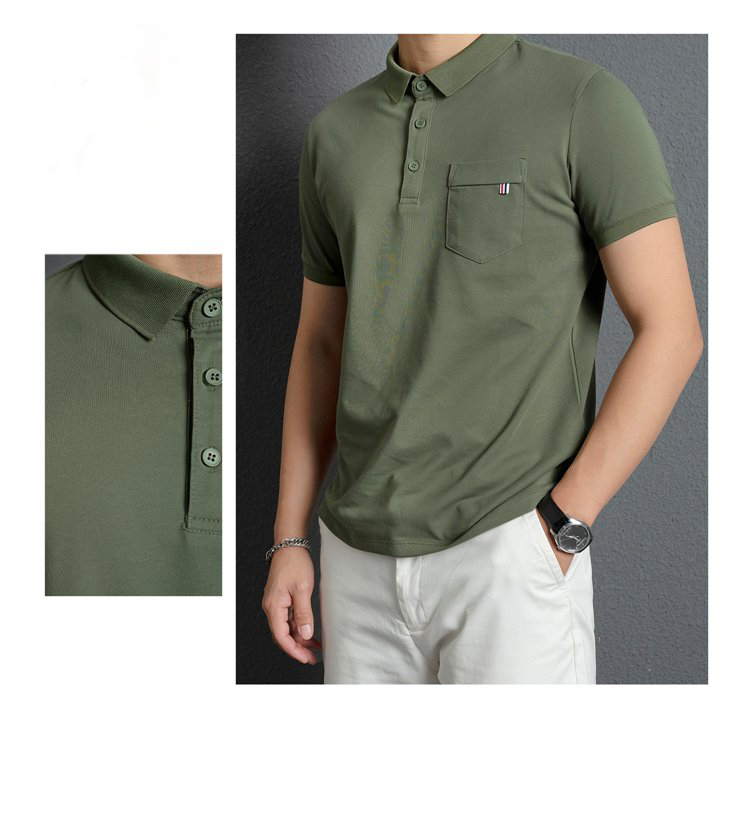 Áo POLO nam túi ngực, áo trung niên ngắn tay phom rộng fullsize -tsstore95
